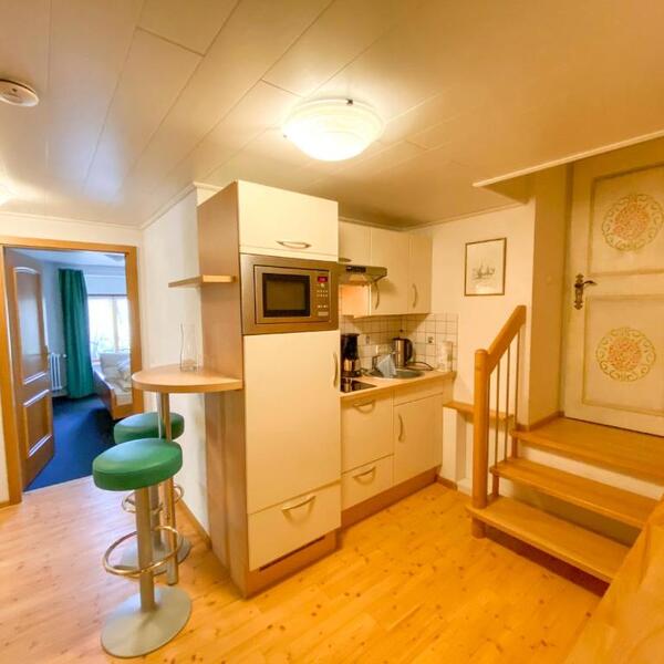 Küche der Ferienwohnung im Landgasthof Adler-Pelzmühle 