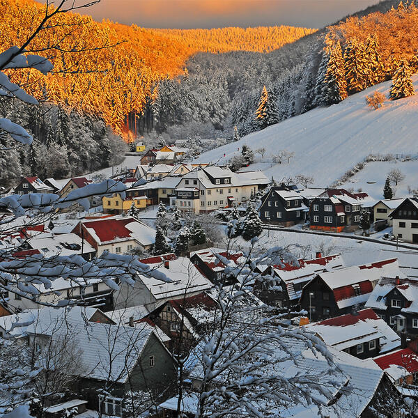 Pension im Winter, vom Steinberg
