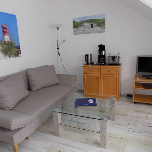 App. Dünenblick Wohnzimmer