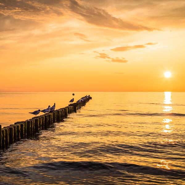 Strandbad Ueckermüned im Sonnenuntergang