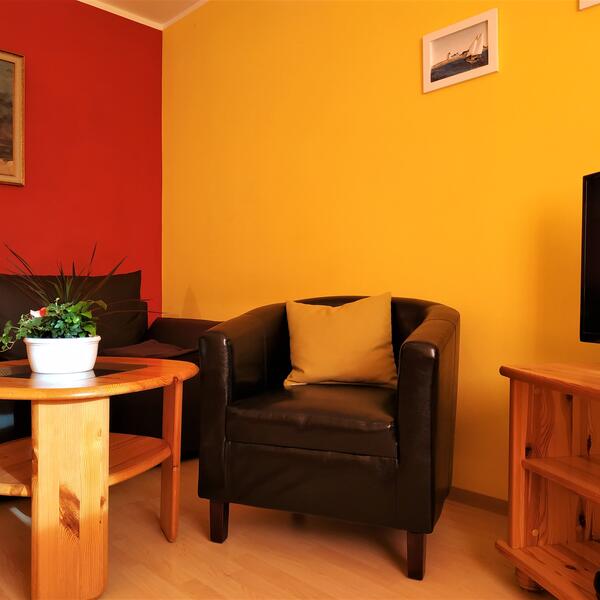 Das Wohnzimmer Haupthaus seeseitig